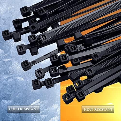 Zip Ties 12inch 1000 Pack, Black Cable Zip Ties 50 Pounds Tensile Strength Nylon Self-Locking Wire Ties Wraps for Outdoor and Indoor Use by ECRABONE - Image 4