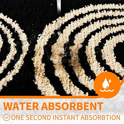 GRANNY SAYS Boho Bathroom Rugs, 16"x24", Bath Mats for Bathroom, Black Bathroom Rug Non Slip，Small Bathroom Rugs Washable, Bath Mats for Bathroom Floor，Shower Rugs for Bathroom, Bath Mat for Tub - Image 4