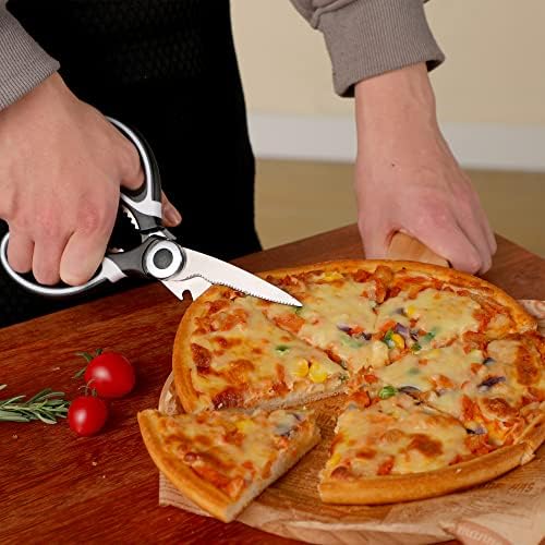 OMDAR 3 Pack Kitchen Scissors - Lifetime Replacement Warranty- Heavy Duty Stainless Steel Cooking Shears for Cutting Meat, Food, Fish, Poultry Multipurpose Sharp Sissors - Image 8