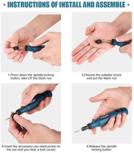 KeShi Cordless Rotary Tool, Upgraded 3.7V USB Rechargeable Rotary Tool Kit with 42pcs Accessories, 3-Speed Multi-Purpose Mini Power Tool for Sanding, Drilling, Polishing, Engraving, DIY Projects - Image 3
