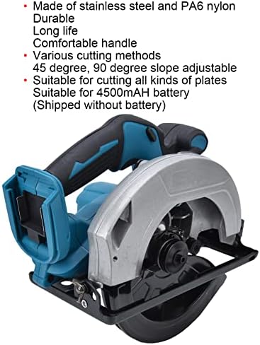 7?1/4in Circular Saw Stainless, Hand Circular Saw Lithium Circular Saw Steel PA6 Nylon Lithium Household Woodworking Saws for Wood - Image 3