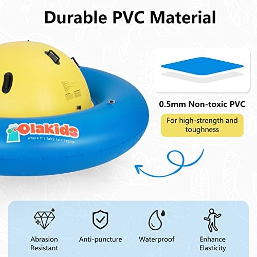 OLAKIDS 8FT Inflatable Dome Rocker Bouncer, Outdoor Kids Giant Roll and Play Seesaw Rocker with 6 Secure Handles, Max Weight 250 LBS, Toddlers Climbing Game Toy Backyard Play Center Equipment - Image 3