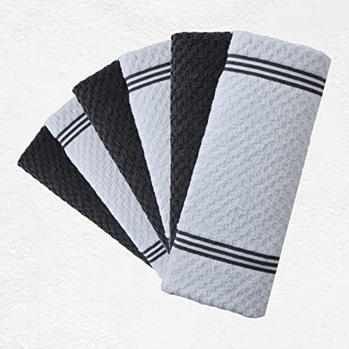 Premium Kitchen Towels – Pack of 6, 100% Cotton 15x25 Inches Absorbent Dish Towels - 425 GSM Tea Towel, Terry Kitchen Dishcloth Towels- Grey Dish Cloth for Household Cleaning by Infinitee Xclusives - Image 7