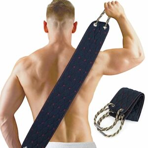 Exfoliating Back Scrubber for Use in Shower, 38 Inches Double-Sided Diamond Texture Back Scrub Washcloth with Handles, Body Exfoliator Bath Towel Washer Tool to Clean Your Skin Deeply for Men & Women