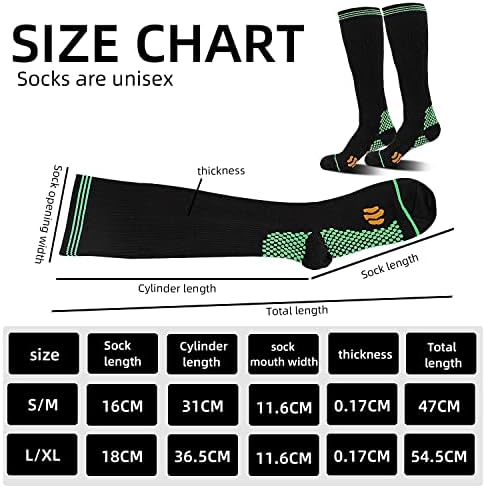 ZEPOHCK 2 Pairs Compression Socks for Men and Women,Running Support Socks for Running, Athletic, Flight Sock - Performance & Recovery - Image 4