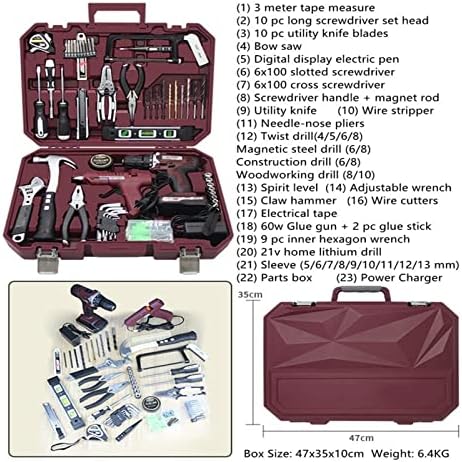 21V Rechargeable Drill Household Repair Toolkit Mechanic Tool Set Lithium Power Impact Drills Hand Electric Drill - Image 2