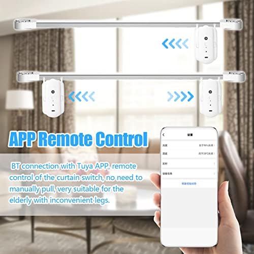YInonma 2pcs Tuya Smart Curtain Motor BT Voice Control Switch Electric Curtain Robot APP Control Timer Setup Compatible with Alexa Home for Roman Rod - Image 2