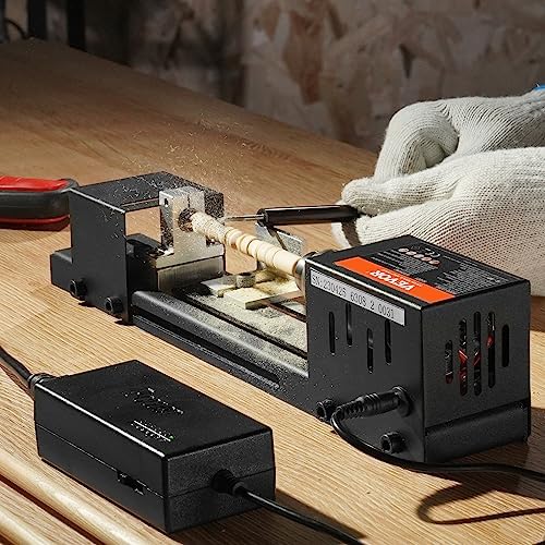 VEVOR Mini Lathe Machine, 2.76 in x 6.3 in, 24VDC 96W Mini Wood Lathe Tools Milling Machine Accessories, 7 Speeds 4220/5300/5650/6350/6660/7050/8450 RPM, for DIY Woodworking Wood Drill Rotary Tool - Image 8