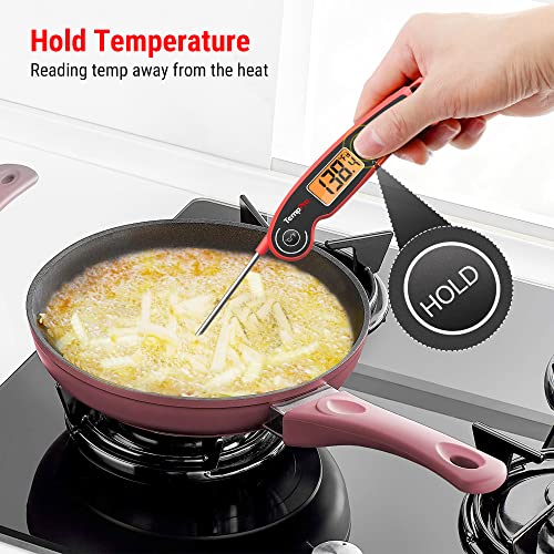 TempPro F05 Digital Meat Thermometer for Cooking with Motion Sensing, Waterproof Food Thermometer for Kitchen BBQ Oil Grill Smoker Candy Thermometer Black/red - Image 6