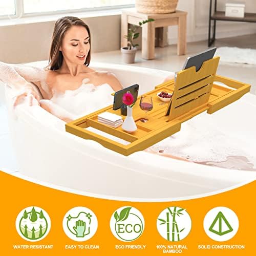 Premium Bathtub Caddy Tray - Bath Tray - Bath Tub Tray Table for Bathtub - Bath Caddy Tray for Bathtub, Expandable Size, Fits Most Bath Tubs - Image 7