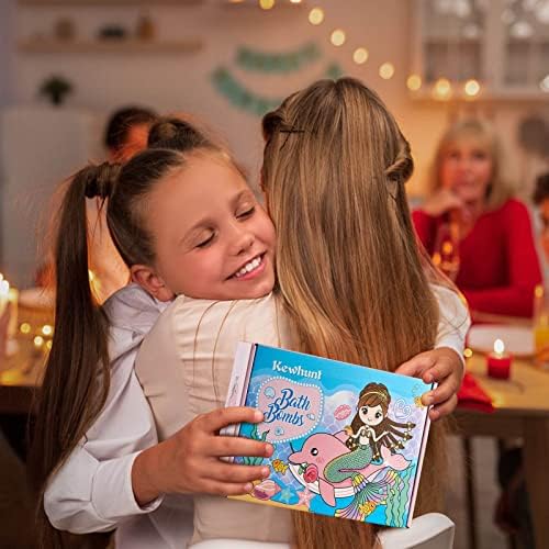 Bath Bombs for Kids -9 Pack Bath Bomb Gift Set, Kids Bath Bombs with Jewelry Necklace Bracelet,Organic Bubble Bath, Fizzy Bath Set, Mermaid Bathbombs for Girls Christmas Birthday Party Gift - Image 5