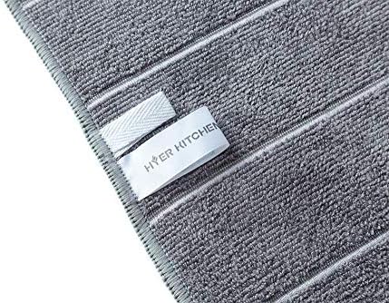 Microfiber Kitchen Towels - Super Absorbent, Soft and Solid Color Dish Towels, 8 Pack (Stripe Designed Grey and White Colors), 26 x 18 Inch - Image 4