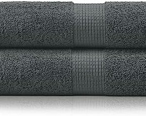 LANE LINEN Bath Sheets Bathroom Towel Set- 2 Pack 100% Cotton Extra Large Bath Towels, Oversized Bath Towels, Luxury Bath Towels Bathroom Set, Shower Towels Bath Towel Sets for Bathroom, 35x66 - Grey