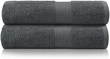 LANE LINEN Bath Sheets Bathroom Towel Set- 2 Pack 100% Cotton Extra Large Bath Towels, Oversized Bath Towels, Luxury Bath Towels Bathroom Set, Shower Towels Bath Towel Sets for Bathroom, 35x66 - Grey