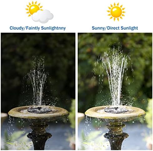 Solar Fountain, 6.3" Solar Fountain Pump for Bird Bath, Solar Water Fountain with 6 Nozzles and Fixer, Solar Bird Bath Fountains for Outdoors, Fish Tank, Garden, Pond, Pool and Aquarium - Image 5