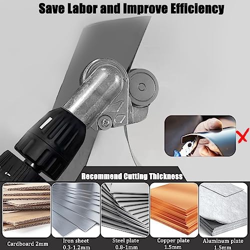 Cokacot Metal Nibbler Drill Attachment - Portable Electric Drill Plate Cutter Robust Metal Nibbler Drill Attachment with Adapters for Cutting Cardboard Iron Copper Aluminum Steel Sheet Hard Materials - Image 4
