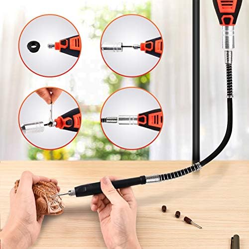 GOXAWEE Rotary Tool Kit with 180 Rotary Tool Accessories & Flex Shaft & Universal Collet, 5 Variable Speed Rotary Multi-Tool, Mini Electric Drill Set for Crafting DIY Project - Image 2