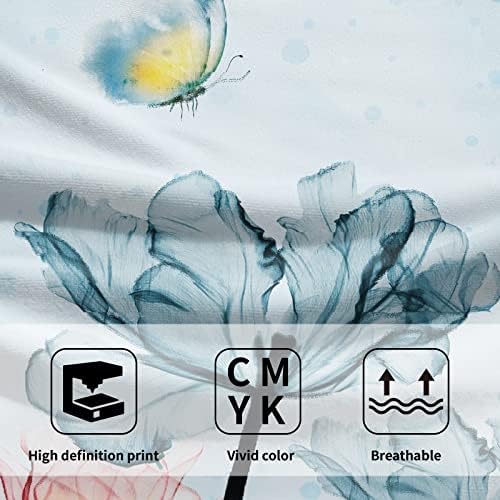 Giwawa Blue Floral Hand Towels Set of 2 Modern Flower Soft Absorbent Small Decorative Bath Towel Kitchen Dish Guest Towel for Spa Gym Home - Image 3