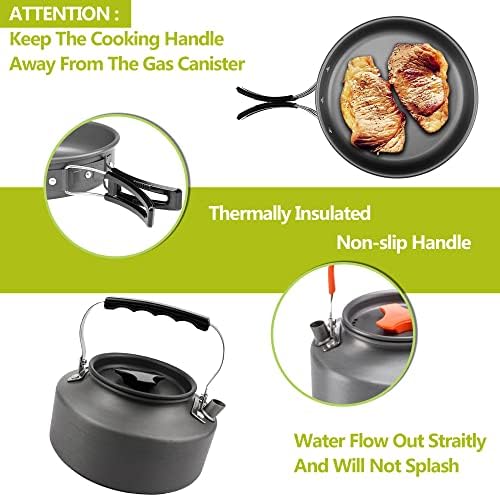 aiGear Camping Cooking Set Cookware Mess Kit with Storage Bag Pot Pan and Teapot Set Camping Accessories for Outdoor Camping Hiking Picnic Portable and Lightweight Aluminum - Image 4