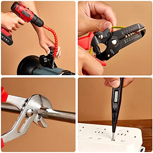 DD dedeo Tool Set with Drill, Cordless Hammer Drill Tool Kit 110Pcs Household Power Tools Drill Set with 21V Li-Ion Battery & Charger for Home Tool Kit - Image 6