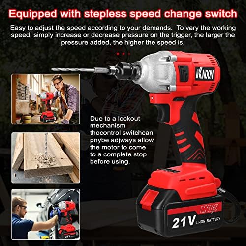 Electric drill,ERYUE Household 2in1 21V Electric Drill Electric Wrench Set Rotation Ways Adjustment High Torque Power Tool Practical Installation Device - Image 5