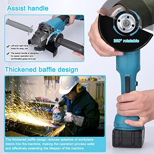 Weytoll Brushless Angle Grinder Electric Grinding Tool Lithium Cutter Utility Power Tool 21V 125mm M14 Angle Grinder For Cutting Polished Tile Wood Stone Steel - Image 4