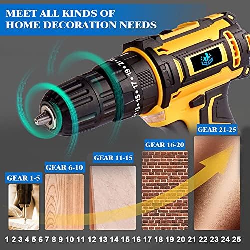 Portable Screwdriver 20V Electric Screwdriver Cordless Electric Drill, Impact Drill 3 in 1 Household Brushless Motor Power Tools Handy Repair Tool Lithium Battery Electric Wrench Impact Drill - Image 3