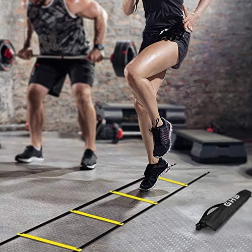GHB Agility Ladder Speed Training Ladder Workout Ladder with 6 or 10 Cones 12 Rung 20ft with Resistance Parachute - Image 8
