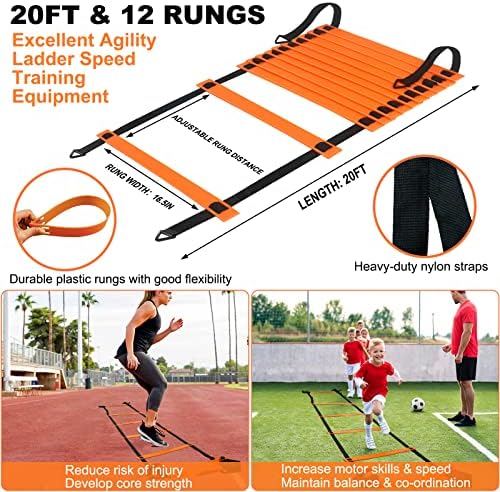 Kids Soccer Goals for Backyard Set, 2 of 4' x 3' Soccer Training Equipment, Pop Up Toddler Soccer Nets with 10 Soccer Cones, Agility Ladder, Soccer Set for Backyard for Kids Youth Outdoor Sports Games - Image 5