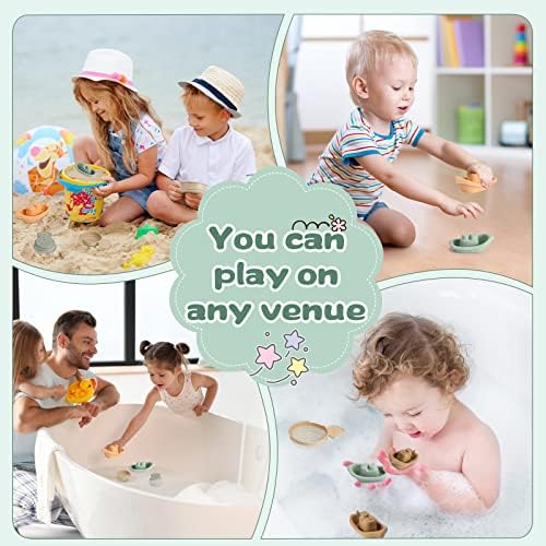 KODGEUSM 11 Pieces Bath Toys for Bathtub Without Mold, Bath Toys Floating Boat and Bath Spoon, Bath Toys for Babies and Toddlers, Birthday Gifts for Toddlers,Stacking Toys for Toddlers 1-3 - Image 6