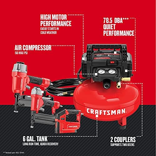 CRAFTSMAN Compressor Combo Kit, 6 Gallon, Pancake, 3 Tool (CMEC3KIT) - Image 2
