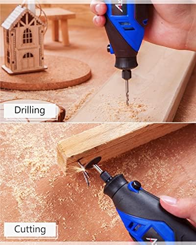 AVID POWER Rotary Tool with Flex Shaft 1.0 Amp Electric Rotary Tool, 6 Variable Speeds, 107 Pieces Rotary Tool Accessories & Carrying Case for Grinding, Cutting, Carving and Sanding - Blue - Image 5