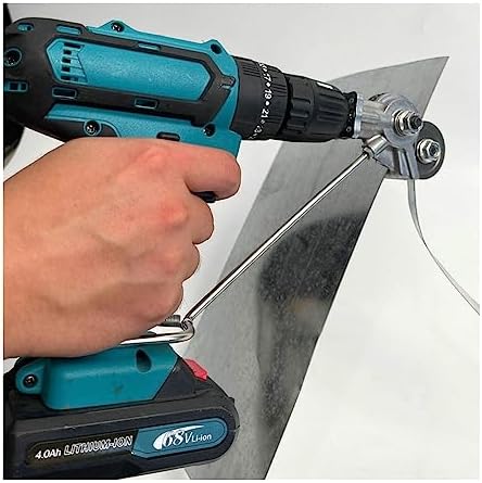 Electric Drill Plate Cutter Attachment Metal Sheet Cutter Tool Free Cutting Tool Sheet Metal Cut Plate Punch Scissor Kit (Color : Electric Cutter 01) - Image 3