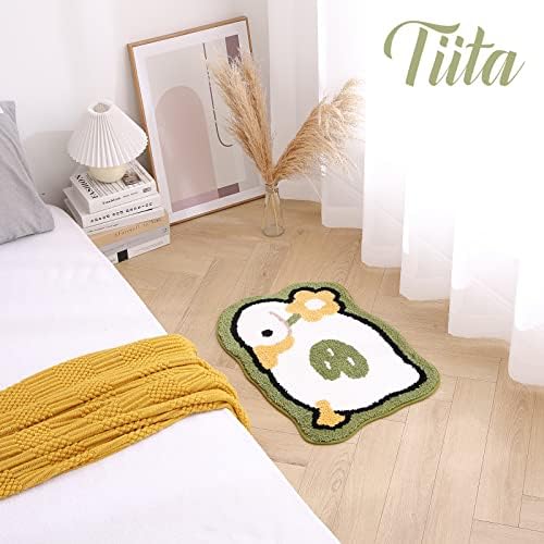 Decorative Bath Rugs Small 18x26 inch Bathroom Mats for Bath Tub Sink Water Absorbent Non Slip Microfiber Shower Rug with TPR Backing for Entrance Indoor Doormats Kitchen Carpet, Green Goose - Image 5