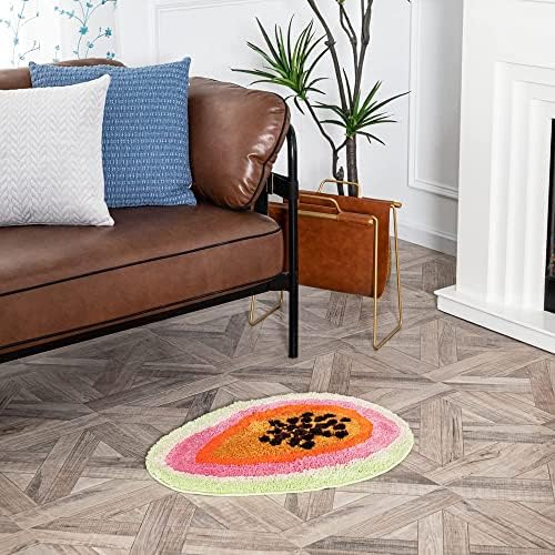 ZSCYD-yingda1992 Passion Fruit Shaped Rug Fruits Bath Mat Area Rug Non-Slip Bathroom Door Mat for Bedroom Bathroom Kitchen Cartoon Area Rug for Bathroom Soft Bathmat Home Decor (47x65cm/18.5x25.6in) - Image 9