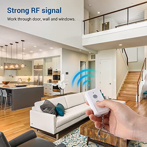 DEWENWILS Indoor Remote Control Outlet, Expandable Remote Light Switch Kit, Wireless On Off Power Switch, 100ft RF Range, Compact Design, White - Image 4