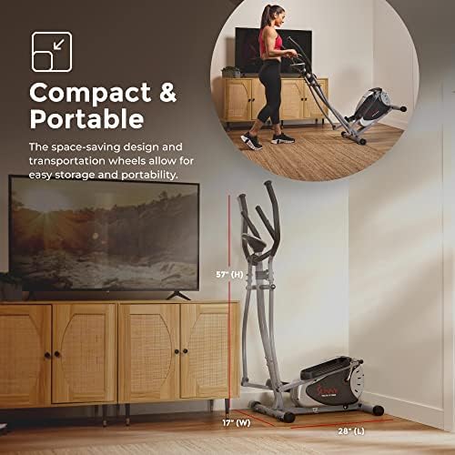 Sunny Health & Fitness Legacy Stepping Elliptical Machine, Total Body Cross Trainer with Ultra-Quiet Magnetic Belt Drive, Low Impact Exercise Equipment, Optional Bluetooth with Exclusive SunnyFit App - Image 6