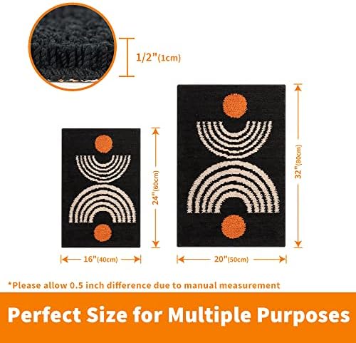 GRANNY SAYS Boho Bathroom Rugs, 16"x24", Bath Mats for Bathroom, Black Bathroom Rug Non Slip，Small Bathroom Rugs Washable, Bath Mats for Bathroom Floor，Shower Rugs for Bathroom, Bath Mat for Tub - Image 2