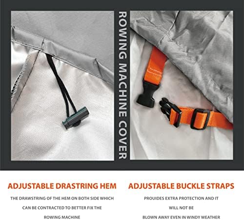 Aaaspark Rowing Machine Cover, Fitness Equipment Covers Protective Cover Dustproof Waterproof Cover Protective Cover and Resistant Durable Oxford Fabric Sports Rowing Machine Protective Cover - Image 5