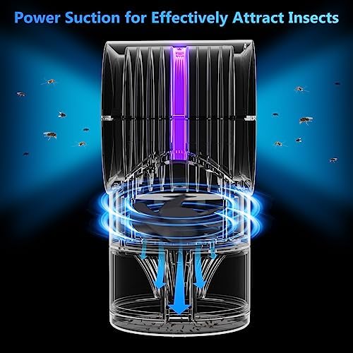 FVOAI Fly Traps Indoor for Home, Fruit Fly Trap for Indoors Bug Zapper M3 Indoor Insect Trap with Suction, Time Setting, Bug Light & 10 Pcs Sticky Glue Boards (Blue) - Image 2