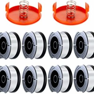 Eventronic 10 Pack String Trimmer Replacement Spool Compatible with Black+Decker Weed Eater, 240ft 0.065" AF-100 Autofeed Line for Black+Decker String Trimmers(8 Spools + 2 Caps+2 Springs)