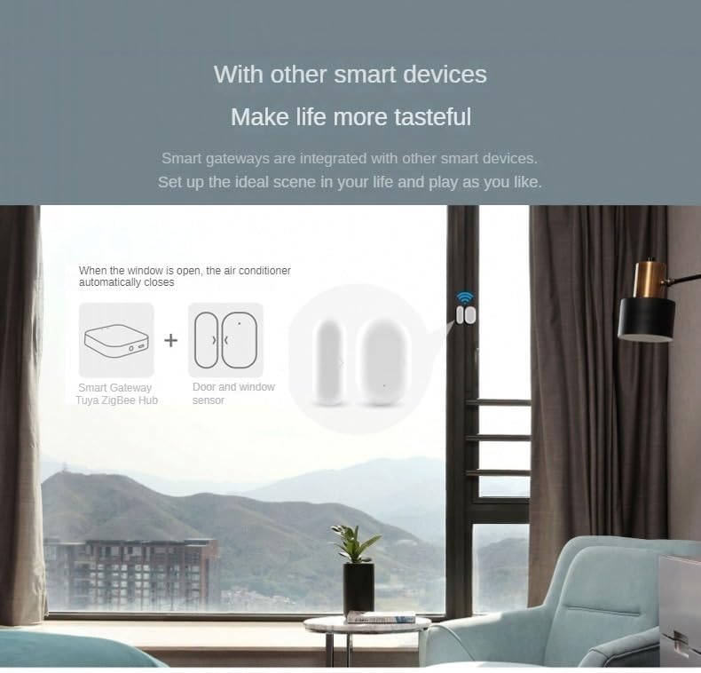 Tuya Zigbee Hub Gateway, intelligent home bridging wireless remote control, compatible with Alexa/Google Assistant. Suitable for all Tuya Zigbee intelligent products (2.4G WiFi), smart life app, white - Image 7