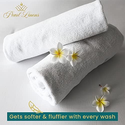Pearl Linens 100% Cotton Premium Bath Towel Set for Gym, Pool & Spa - 6 Pack – 24” x 50” | Bathroom Towels | Luxury Bath Towels | 500 GSM | Lightweight, Soft & Absorbent | Bath Towels Set of 6 | White - Image 5