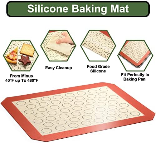 Baking Sheet Tray Cooling Rack with Silicone Mat Set, Stainless Steel Cookie Pan For Oven, Set of 9 (3 Sheets + 3 Racks Mats), Warp Resistant & Heavy Duty Easy Clean - Image 5