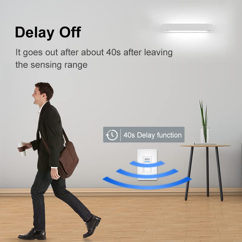 Smart Motion Sensor Light Switch, Milfra PIR Occupancy Sensor Switch Single Pole 2.4GHz Wi-Fi Light Switch Compatible with Alexa and Google Assistant (1) - Image 5