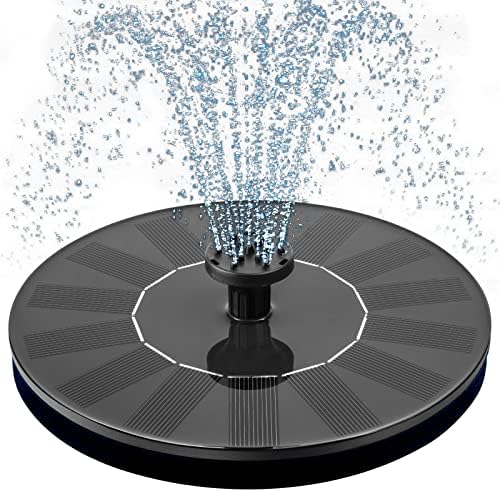 Mademax Solar Bird Bath Fountain Pump, Solar Fountain with 6 Nozzle, Free Standing Floating Solar Powered Water Fountain Pump for Bird Bath, Garden, Pond, Pool, Outdoor
