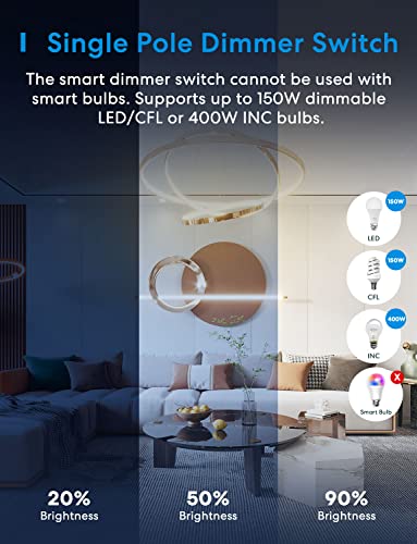 Meross Smart WiFi Dimmer Switch and Remote Kit, Single Pole, Neutral Wire Required, Work with Apple HomeKit, Alexa, Google Home and SmartThings, 2.4GHz WiFi, Remote and Voice Control, No Hub Required - Image 4