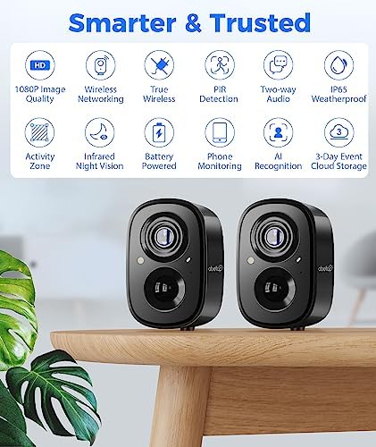 Wireless Outdoor Security Camera Kit, 1080P Outdoor Camera w/ Color Night Vision, AI & PIR Motion Detection, Easy to Install, 2-Way Talk, Cloud/SD, Battery Powered Security Camera Set for Home, Black - Image 8
