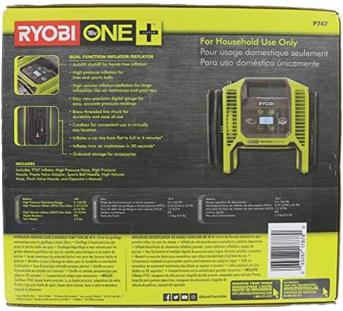 RYOBI 18V ONE+ DUAL FUNCTION Battery Powered INFLATOR/DEFLATOR. (Tool only). - Image 8
