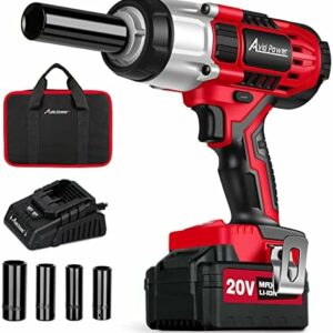 AVID POWER Cordless Impact Wrench, 1/2 Impact Gun w/Max Torque 330 ft lbs (450N.m), Power Impact Wrenches w/ 3.0A Li-ion Battery, 4 Pcs Impact Sockets and 1 Hour Fast Charger, 20V Impact Driver Kit